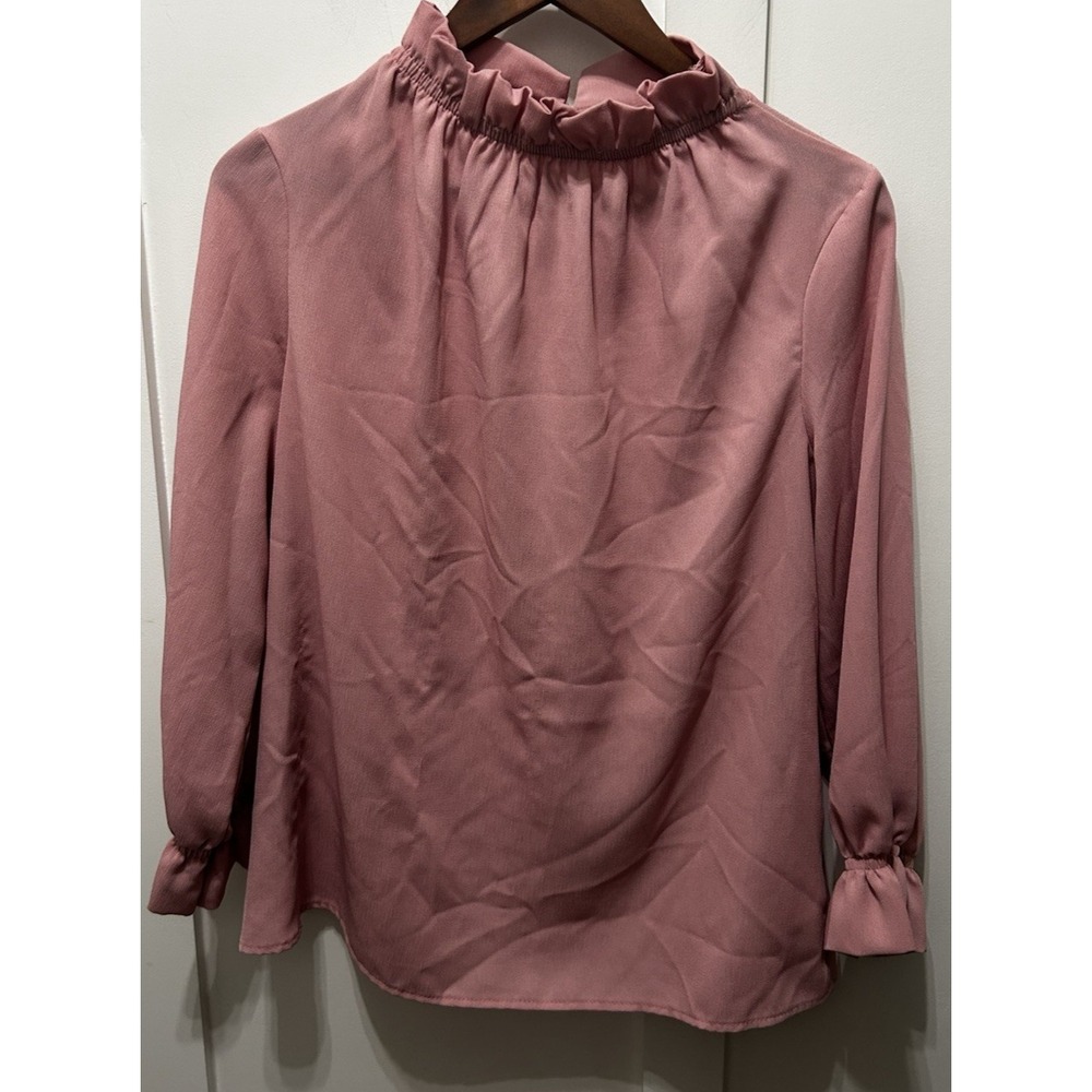 2Hearts Smocked Mock-Neck Top Powder Pink Size Medium Made in USA